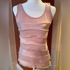 August Silk light pink tank top. Size Small.